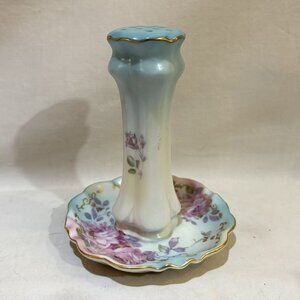Vintage RS Porcelain Suhl Hat Pin Holder Blue Pink Floral